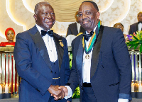 Asantehene and  Alex Apau Dadey during the World-Meets-in-Ghana Executive Dinner Ball