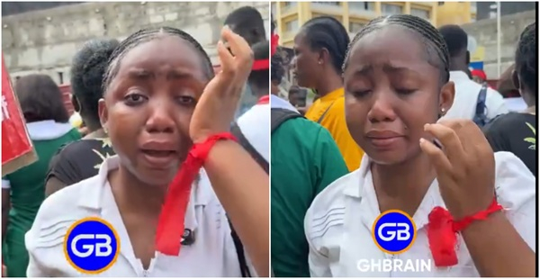 An aggrieved nurse (pictured) has shed tears while narrating ordeal of unpaid salaries