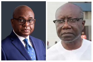 Prof Kingsley Moghalu (L) and former Minister for Finance, Ken Ofori-Atta (R) Prof Kingsley Moghalu (L) and former Minister for Finance, Ken Ofori-Atta (R)