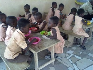 Some of the children fed by Menaye's foundation