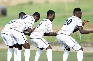Inter Allies players celebrate one of the goals