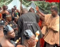 The 'possessed' priest landing a slap on his interpreter