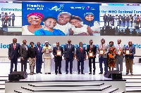 Dr Asamoah-Baah (4th from left) in a picture with other awardees in Botswana