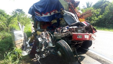 The deceased who was driving a Chrsyler saloon car ran into a parked truck and died on the spot