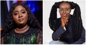 Head of PR on Stonebwoy's team, Vida Adumtwuwaa (L) has clashed with Tilly Akua Nipa