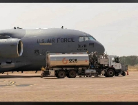 File photo showing a US Air Force plane refuelling in Ghana