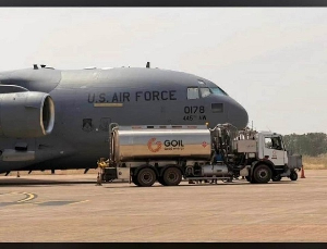 File photo showing a US Air Force plane refuelling in Ghana