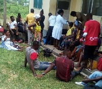 Kotoko fans receiving medical treatment after the accident