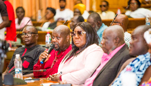 Peggy Adamafio flanked by others during the launch of the event