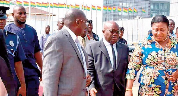 Dr Mahamudu Bawumia seeing off President Akufo-Addo at the airport yesterday on his way to Mali