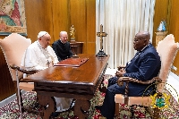 Pope Francis (left), Nana Addo Dankwa Akufo-Addo (right)