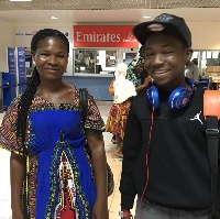 Abraham Attah and his mother