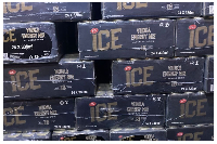 A photo of the seized alcoholic drinks