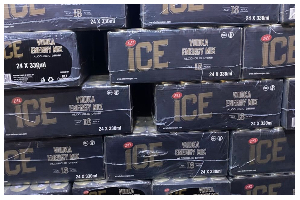A photo of the seized alcoholic drinks