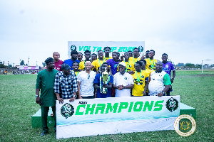 The winning team lifted the title after the 2026 wheelchair basketball Volta Cup
