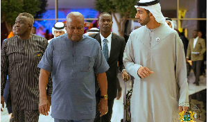 President Mahama was met on arrival by Sheikh Shakhboot bin Nahyan Al Nahyan