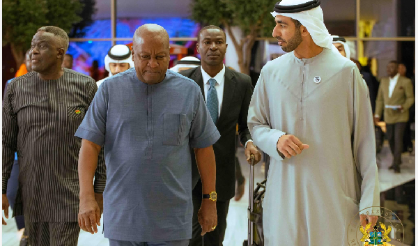 President Mahama was met on arrival by Sheikh Shakhboot bin Nahyan Al Nahyan