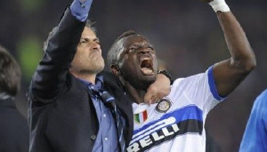 Jose Mounrinho and Sulley Muntari