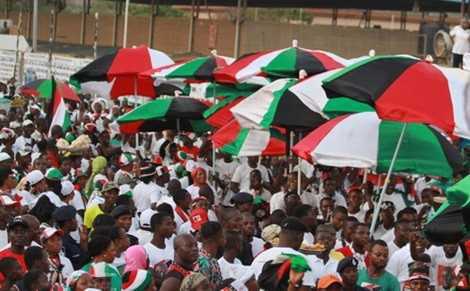 Some supporters of the NDC at a rally