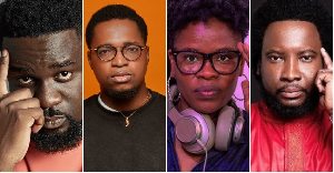 From L to R: Sarkodie, Kojo Cue, Ohemaa Woyeje, and Sonnie Badu