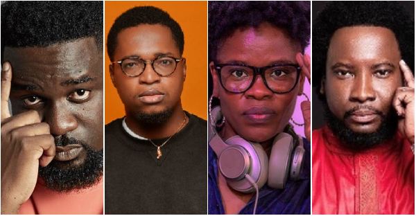 From L to R: Sarkodie, Kojo Cue, Ohemaa Woyeje, and Sonnie Badu