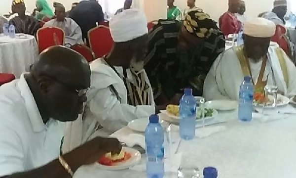 Chief of Staff, Julius Debrah at a breakfast meeting with the Muslim clergy.