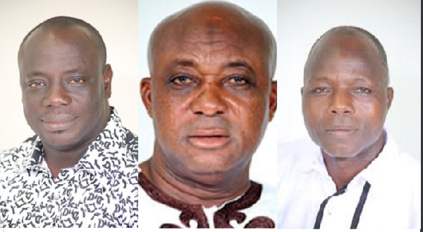 A grid of Mathew Nyindam, Samed Gunu and Charles Bintim