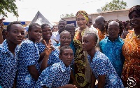 Second Lady Samira Bawumia interacting with some pupils of Catholic Special Vocation School