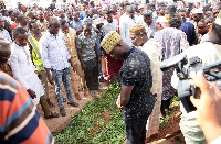 Mourners at the burial of Ahmed Hussein-Suale on January 18