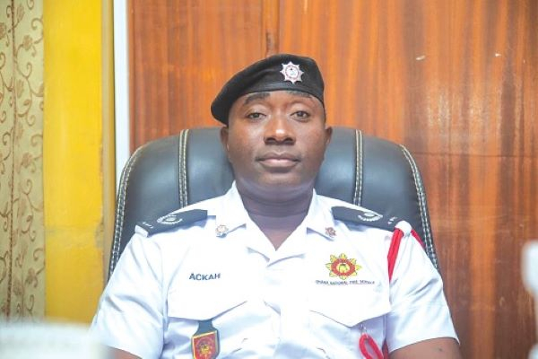 DO II Desmond Ackah is the Head of Public Relations of the Ghana National Fire Service