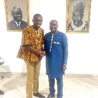 Habib Mandeya Abukari with Dr. Mahamudu Bawumia