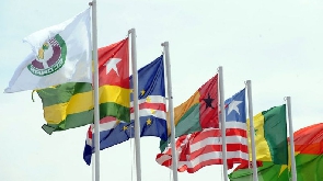 African flags at AfDB HQ in Abidjan