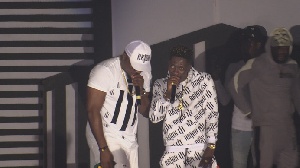 Shatta Wale on stage with DKB