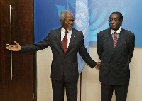 Former UN General Secretary, Kofi Annan and Zimbabwean President, Robert Mugabe