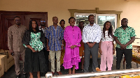 The Minister of Information, her team and the management of GhanaWeb during the visit