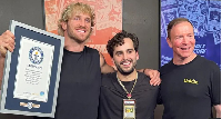 Logan Paul was given a Guinness World Records certificate, and presented the card to its new owner