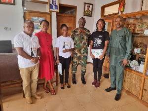 Faustina Dambie, her team and Brig Gen Aggrey-Quashie