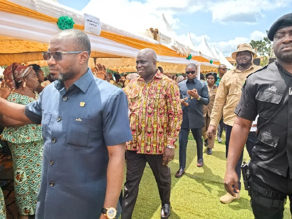 Eric Opoku (M) entering the event ground