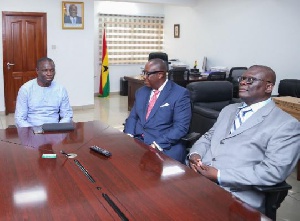 Hon. Kwarteng in a meeting with the GCNet leadership after the presentation