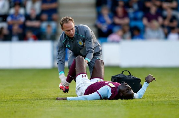 Albert Adomah injured during a match