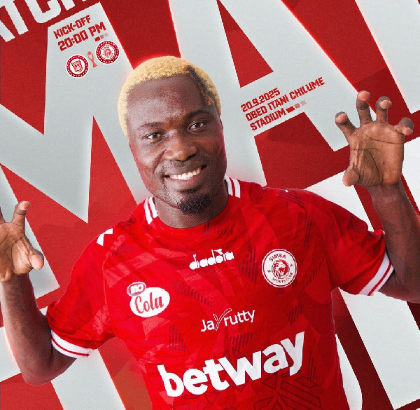 Jonathan Sowah scored his first league goal in Simba SC shirt on Thursday, 25 September 2025