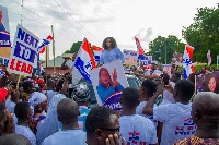 Gifty Ndoma speaks to her supporters