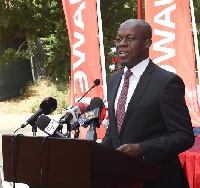 Vice President, Amissah-Arthur speaking at the opening of Huawei Technologies headquarters
