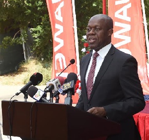 Vice President, Amissah-Arthur speaking at the opening of Huawei Technologies headquarters
