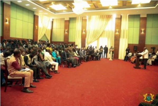President Akufo-Addo addressing the media