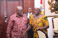 President Akufo-Addo with mother of the deceased