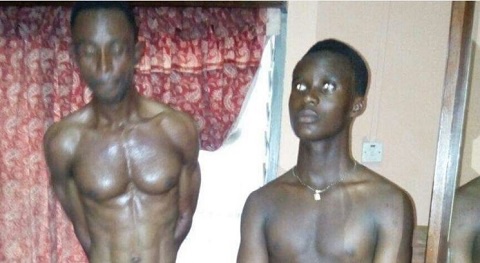 The two suspected gays who were caught at a guest house in Keneshie
