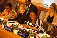Mrs.Mahama speaking at the UN High-Level meeting on HIV and AIDS