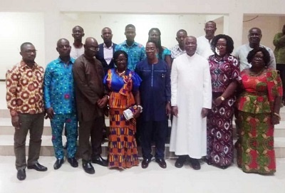 Members of the Council in a group picture with Prof. Yankah