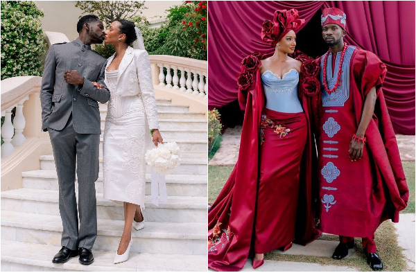 Mr Eazi and Temi Otedola at their wedding ceremony in Iceland